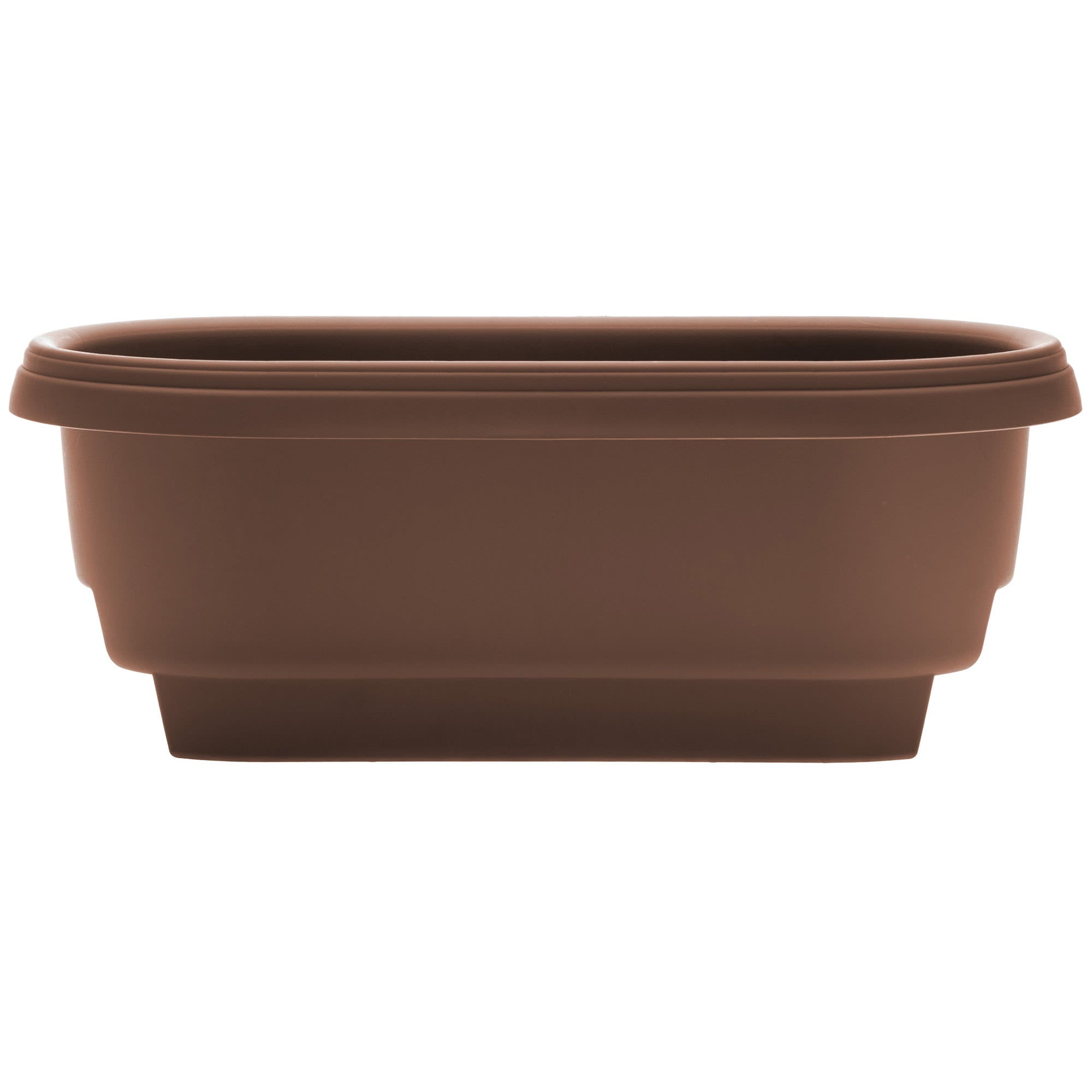 Bloem Modica Deck Rail Round Planter: 24" - Chocolate - Matte Finish, Fits Rail Sizes 4.75"-5.75", Durable Resin Pot, For Indoor and Outdoor Use, Gardening, 4 Gallon Capacity