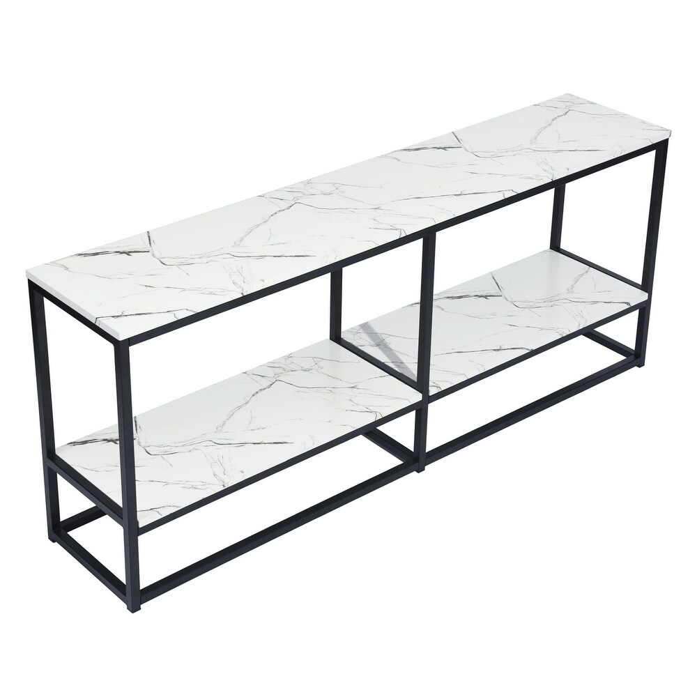 Homy Casa White Manufactured Wood Top Metal Frame TV Stand