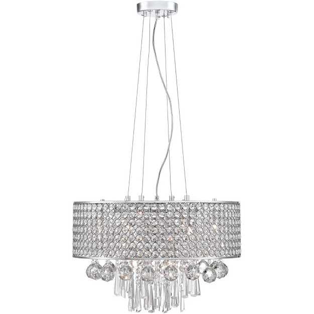 Wide Modern Beaded Crystal Drum Shade 9 light Fixture For Dining Room House Foyer Kitchen Island