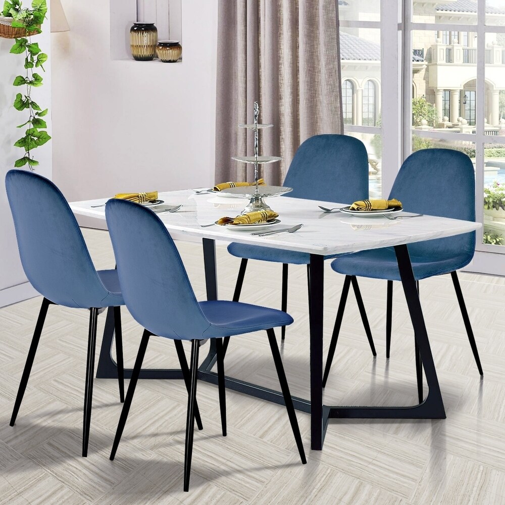 Homy Casa Velvet Upholstered Dining Chairs (Set of 2)