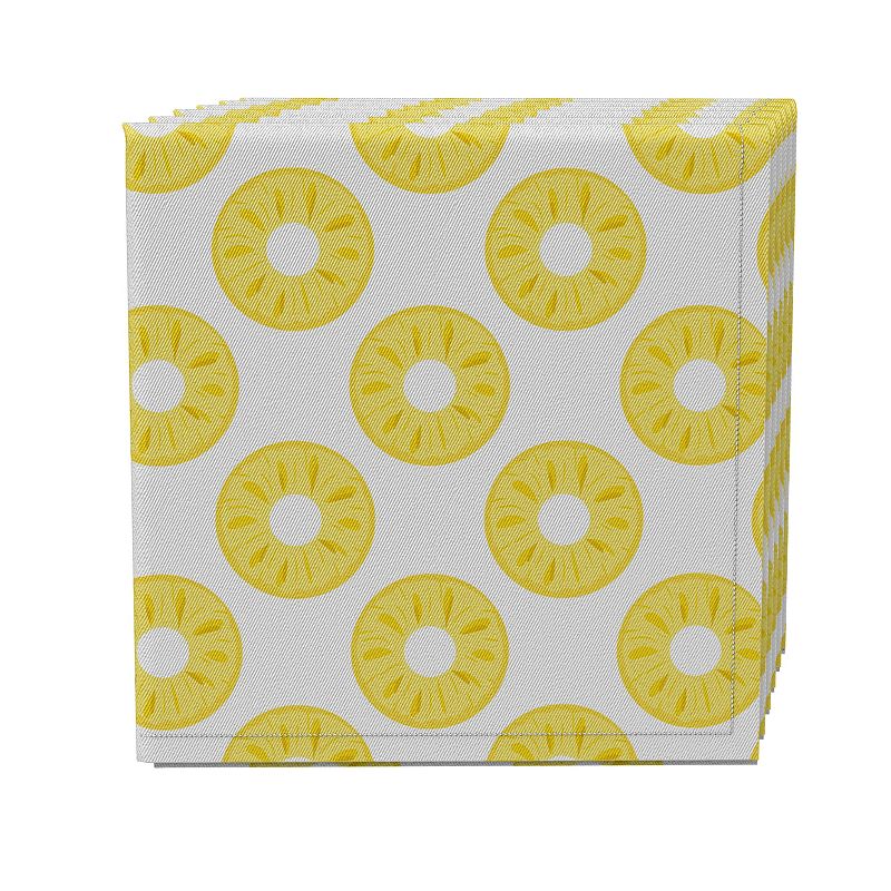 Napkin Set of 4， 100% Cotton， 20x20， Summer Pineapple Slices