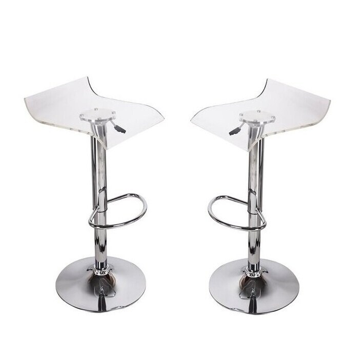 Porch and Den Parson Clear Acrylic Adjustable Barstool (Set of 2)