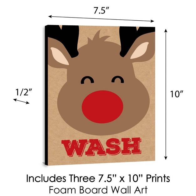 Big Dot Of Happiness Jolly Santa Claus Kids Bathroom Rules Wall Art 7 5 X 10 Inches Set Of 3 Signs Wash Brush Flush