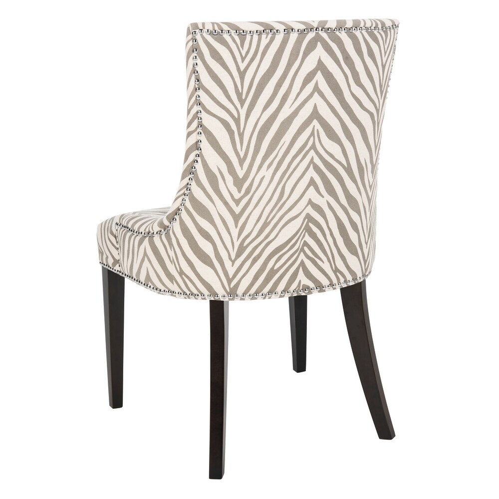 SAFAVIEH Dining Parsons Becca Zebra Grey Dining Chair   22\