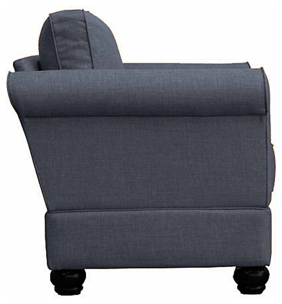 Georgetown Quick Assembly Three Seat Mahogany Leg Sofa   Traditional   Sofas   by Small Space Seating  Houzz