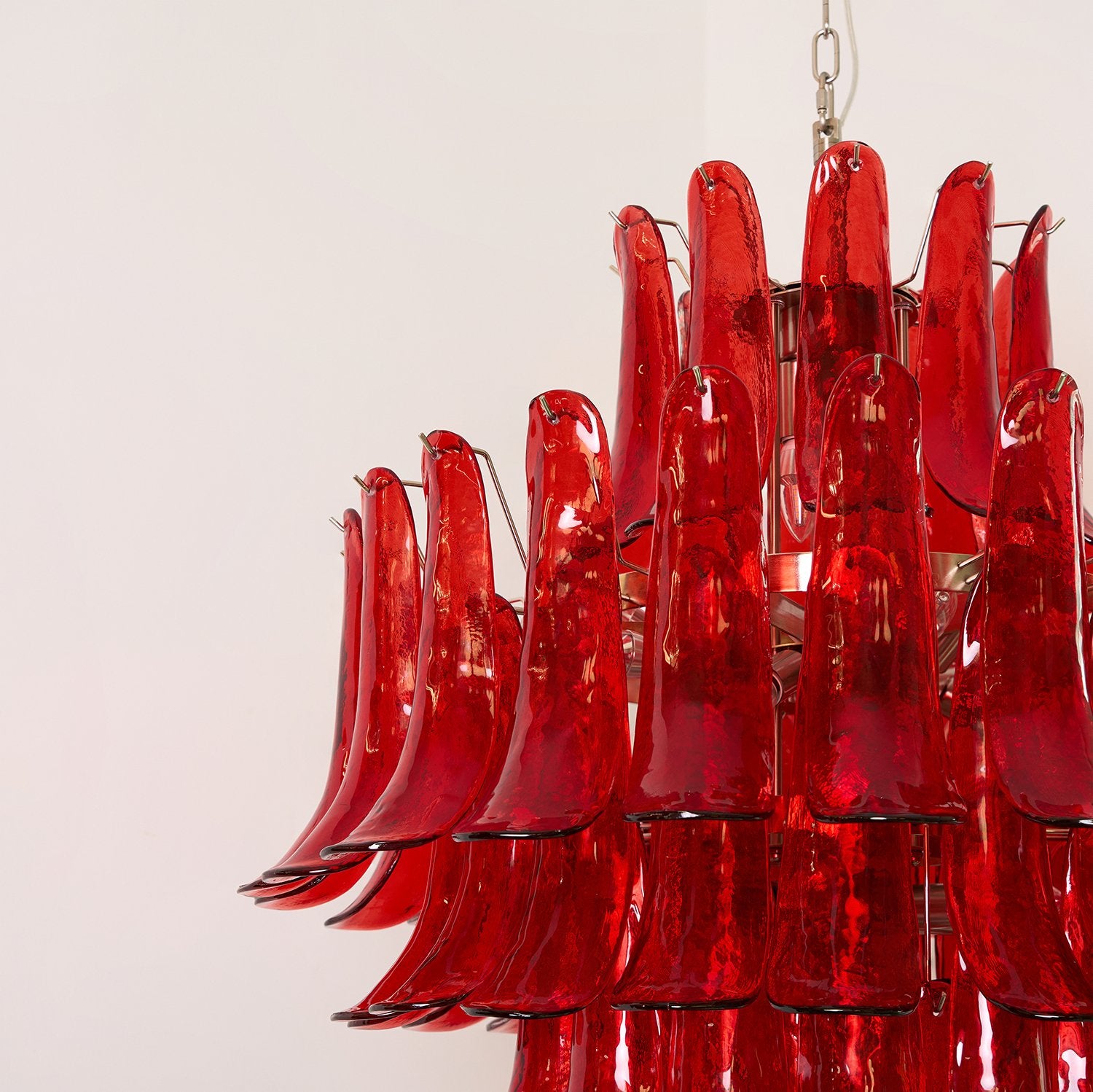 Murano Crimson Cascade Chandelier