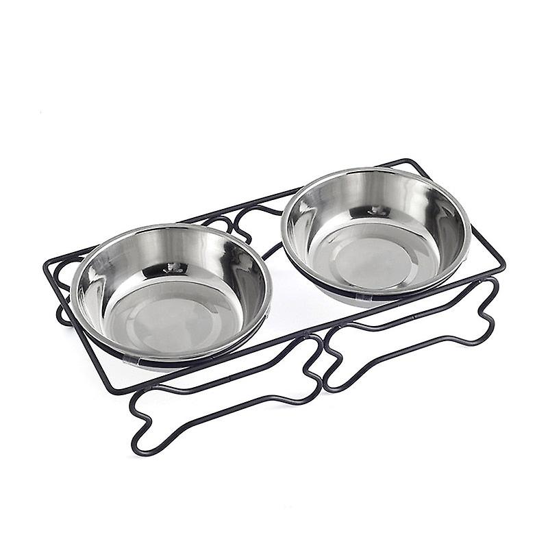 Quality bone style raised pet feeder