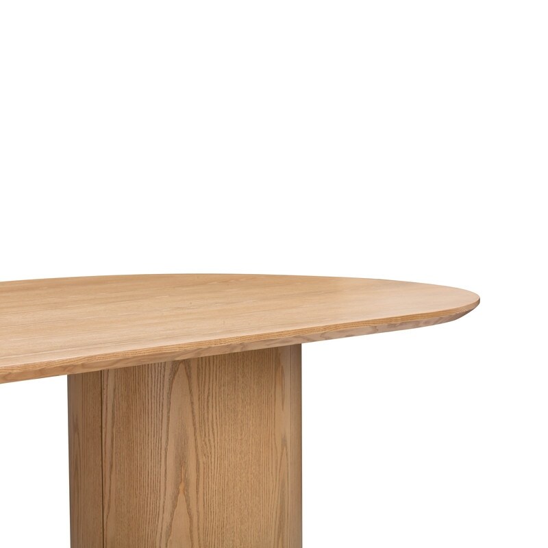 Brandy Natural Ash Wood Oval Dining Table   Natural