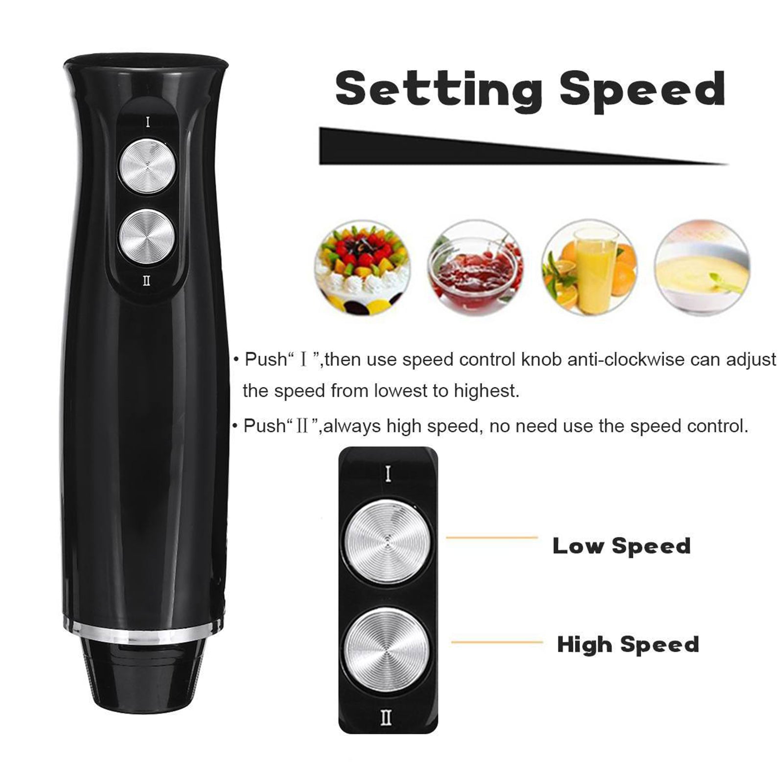 Wobythan  500W 4 in 1 Multifunctional Hand Blender Electric Mixer Meat Grinder Egg Beater Food Processor