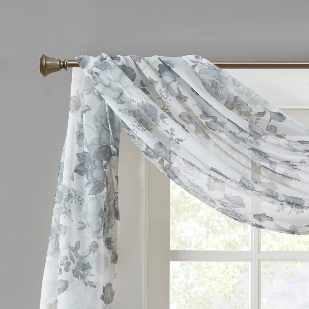 Fleur Printed Floral Voile Sheer Scarf