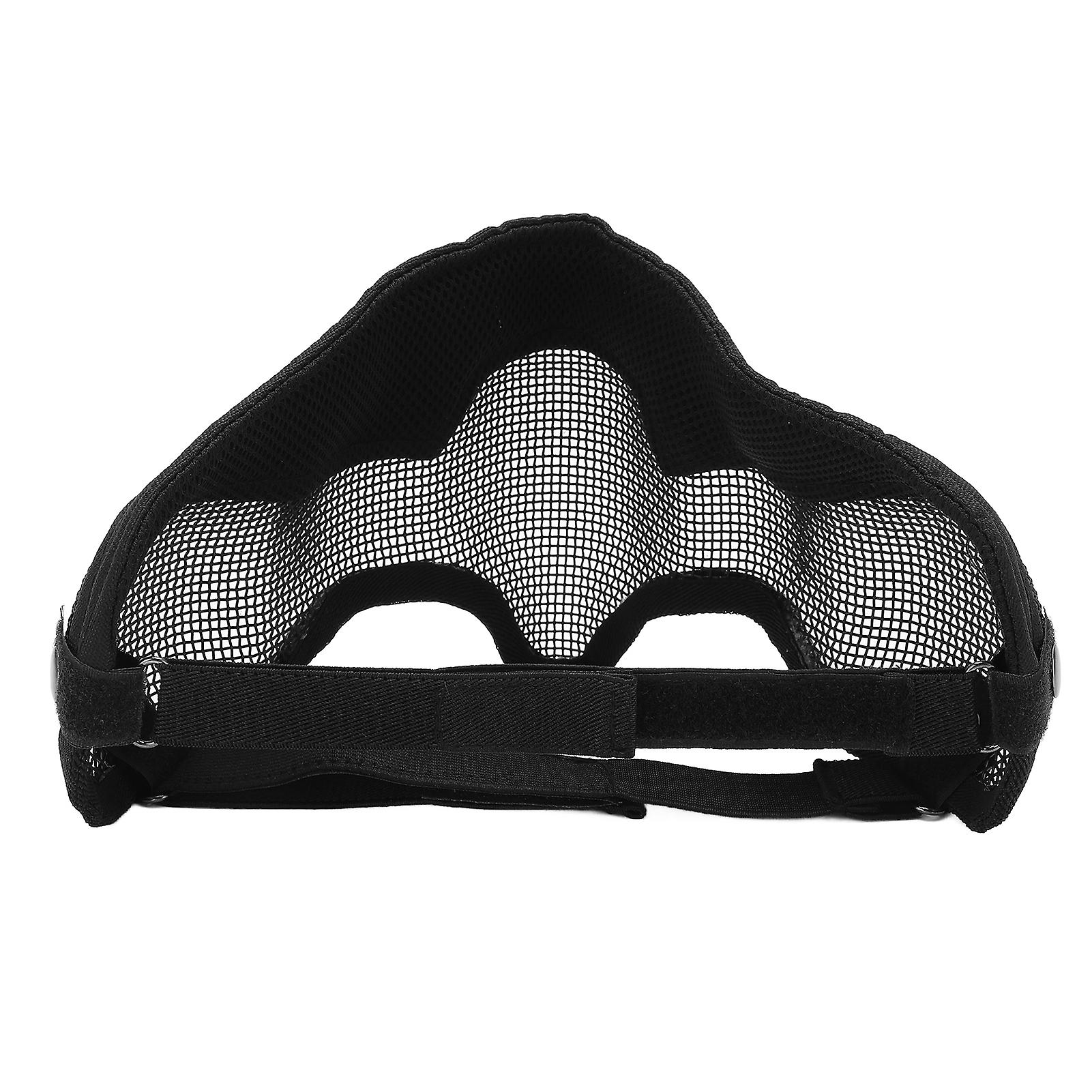 Half Face Mesh Mask Adjustable With Ear Protection Mesh Mask For Paintball Cs Game