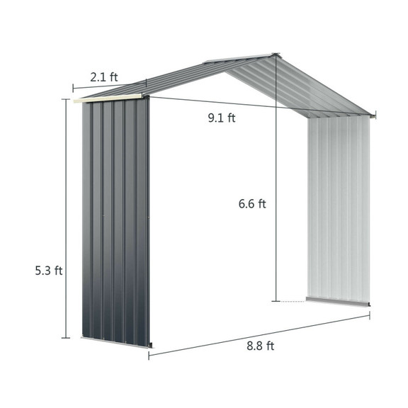 Costway 29540376 Outdoor Storage Shed Extension Ki...