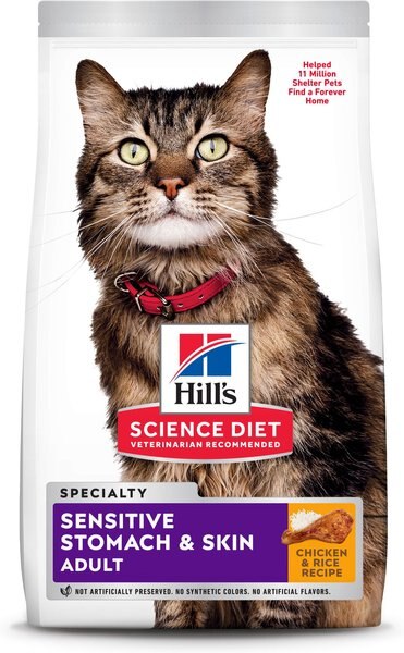 Hill's Science Diet Adult Sensitive Stomach and Skin Chicken and Rice Recipe Dry Cat Food