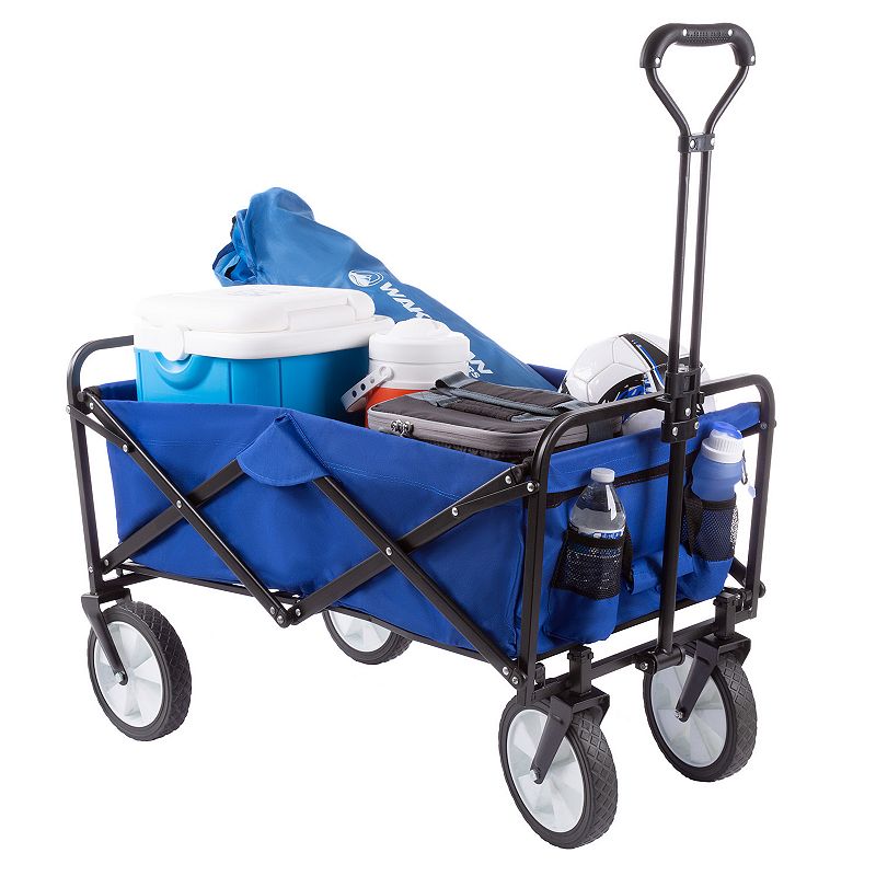 Wakeman Outdoors Folding Wagon Utility Pull Cart with Telescoping Handle