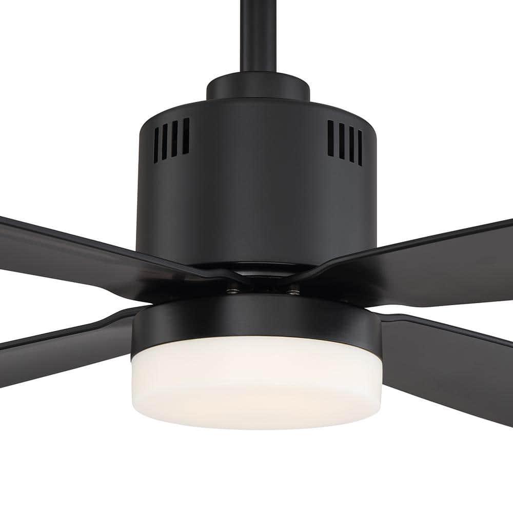 Home Decorators Collection Kitteridge 52 in LED Indoor Matte Black Ceiling Fan with Light Kit