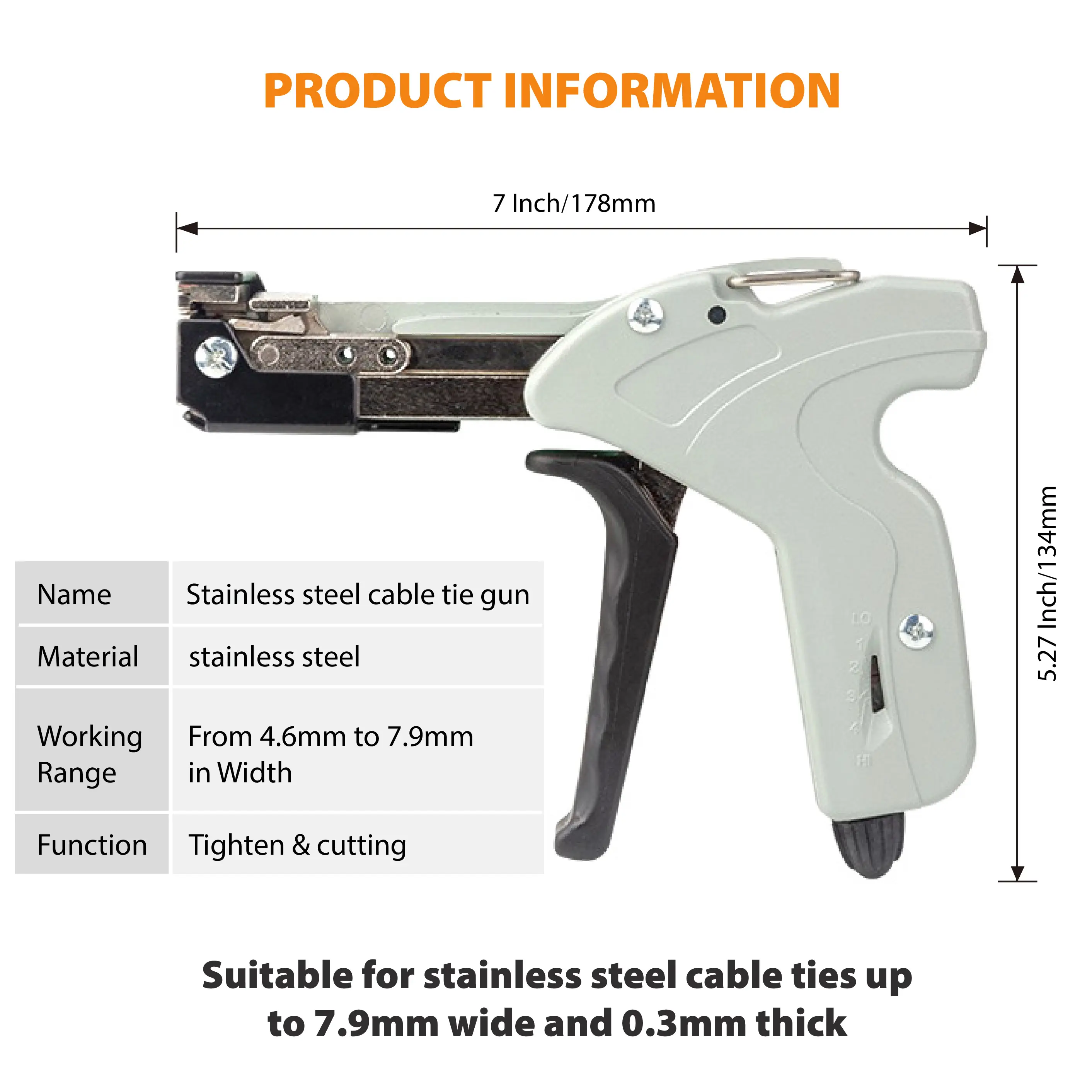 Hardware tools Cable Tie tensioning bundle stainless Steel Cable Tie Gun