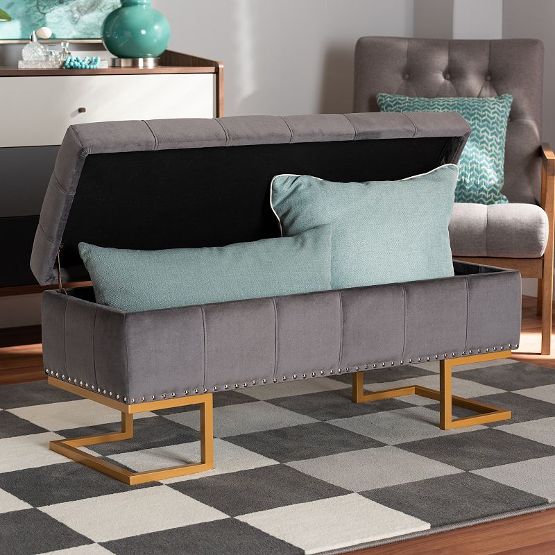 Baxton Studio Ellery Storage Ottoman