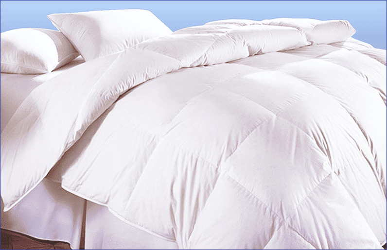 Creative Living Solutions White Goose Feather and Down Bed Comforter 100% Cotton Case All Season Queen Size