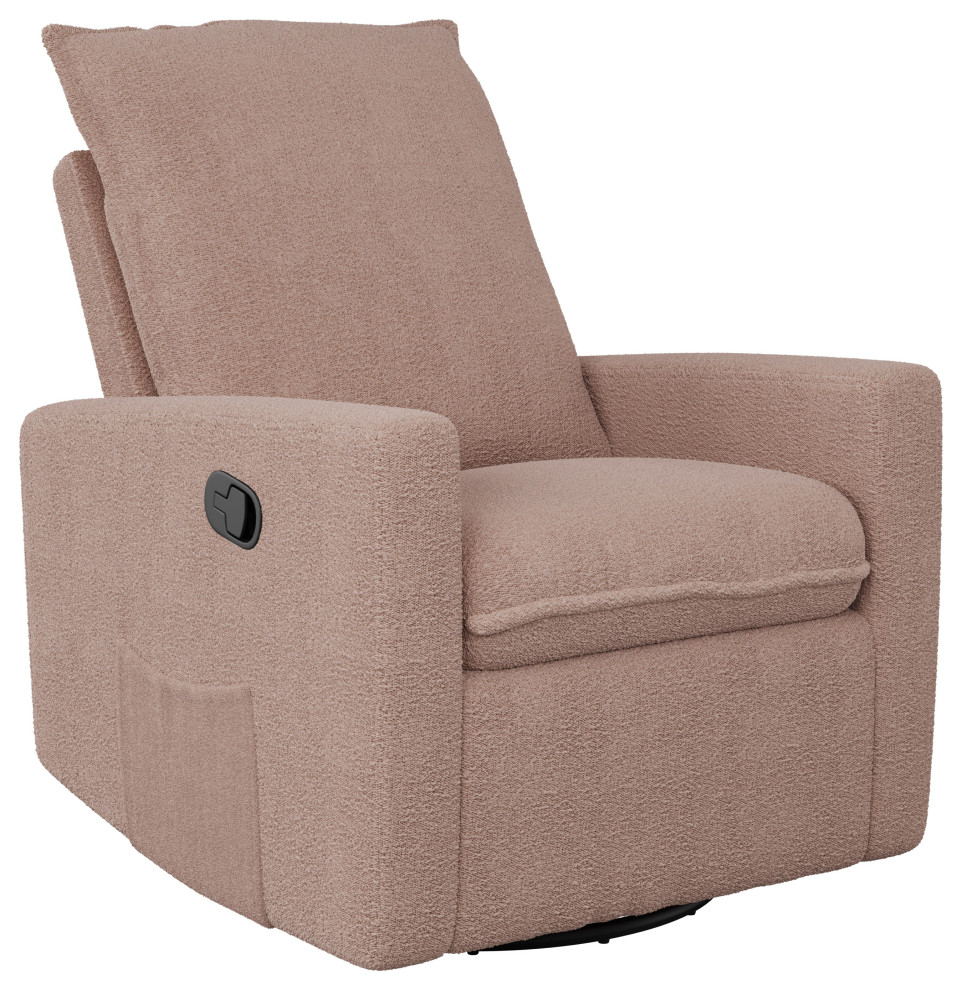 Caillie Boucle Fabric Upholstered Contemporary Glider Recliner Chair   Transitional   Recliner Chairs   by CorLiving Distribution LLC  Houzz