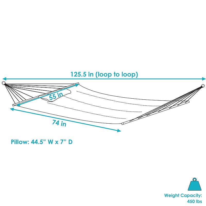 Sunnydaze Quilted Fabric Hammock With Spreader Bars