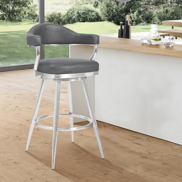 Justin Counter or Bar Stool in Faux Leather and Metal