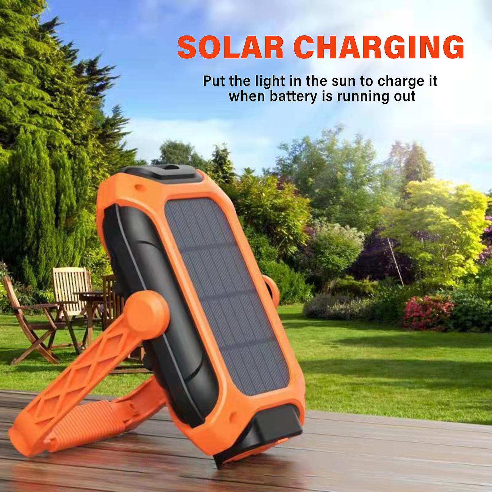 Orange Outdoors Camping Light Solar Charging Usb Charging Waterproof 5 Lighting Modes 360 Rotatable Emergency Light For Camping Hiking Picnic