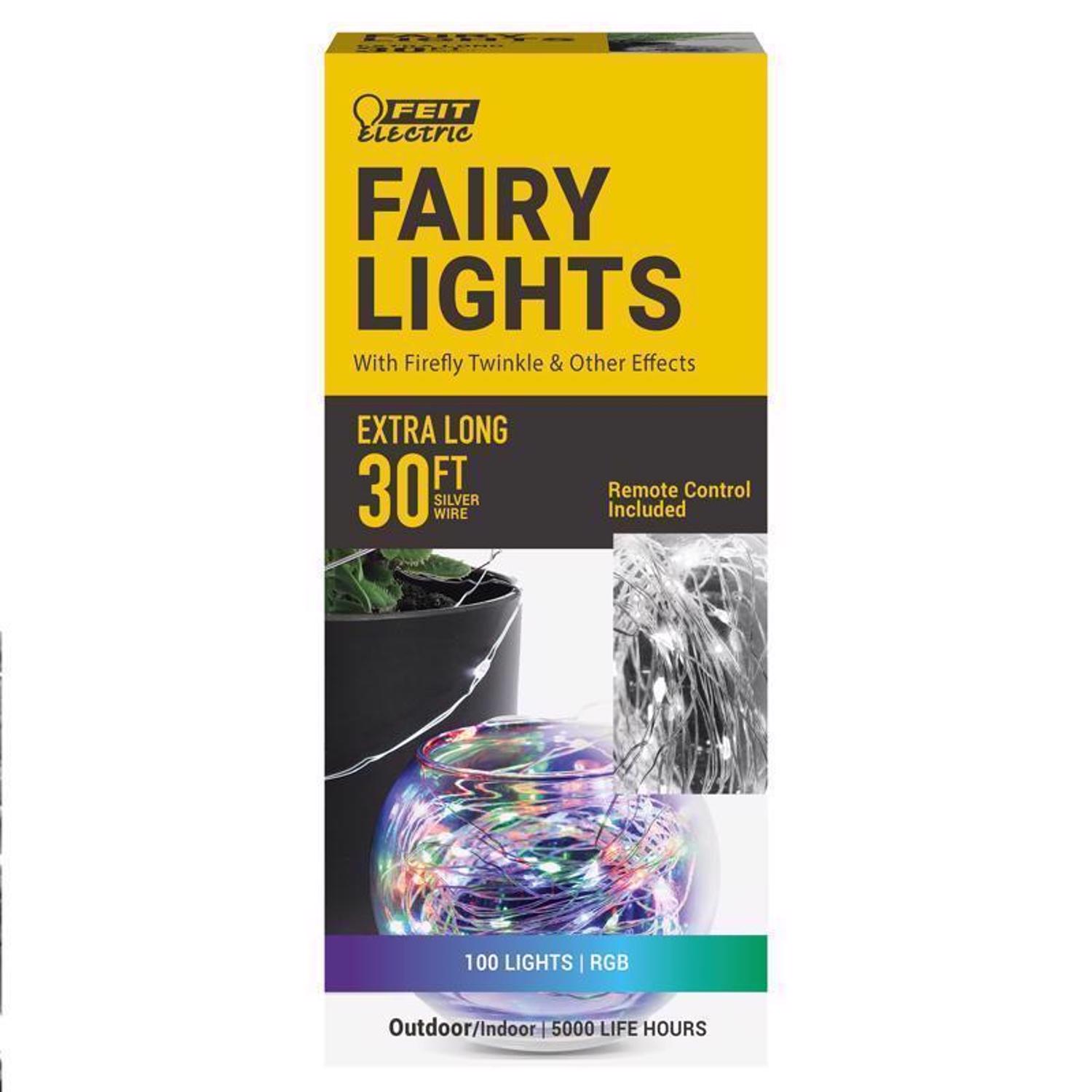 Feit String Lights LED Fairy String Lights Multicolored 30 ft. 100 lights
