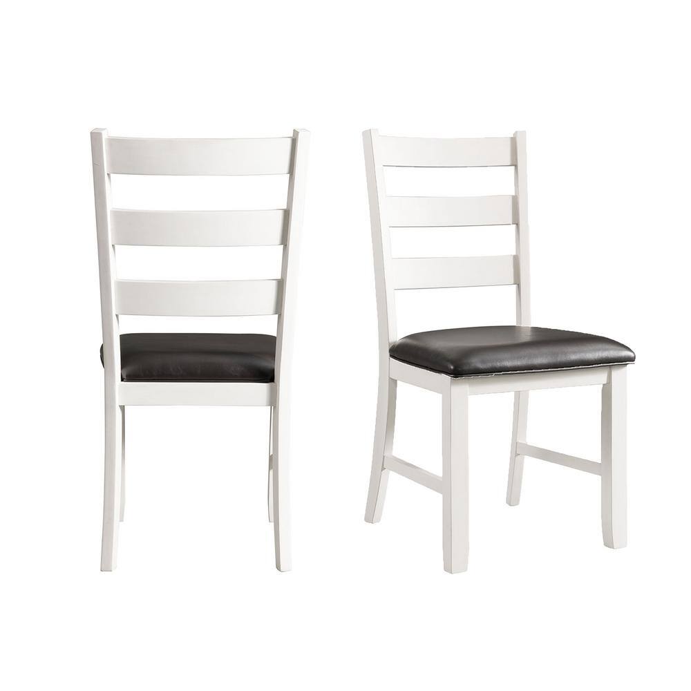 Picket House Furnishings Kona White Upholstered Ladder Back Dining Chair (Set of 2) DMT700SC