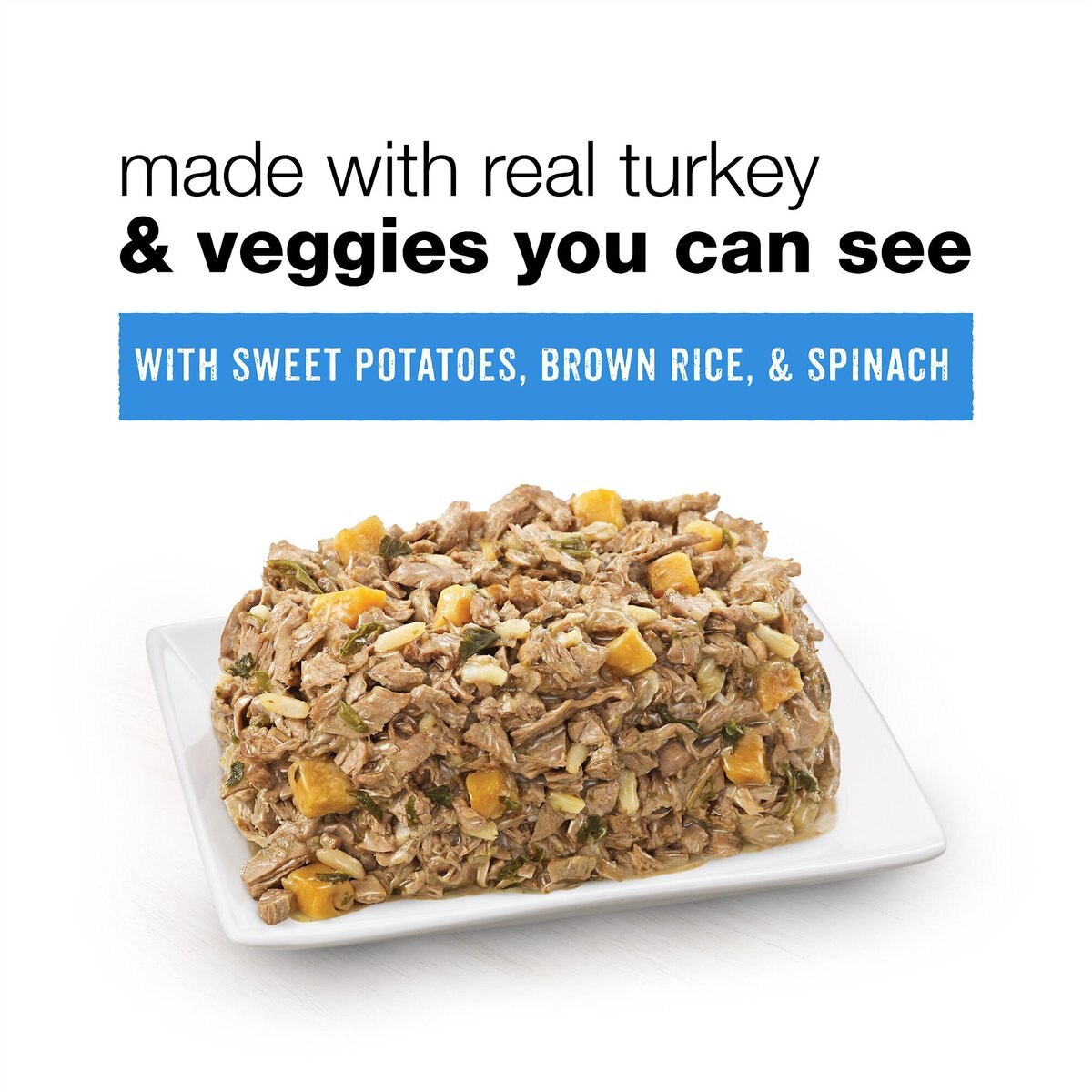 Purina Beneful Chopped Blends with Turkey， Sweet Potatoes， Brown Rice and Spinach Wet Dog Food