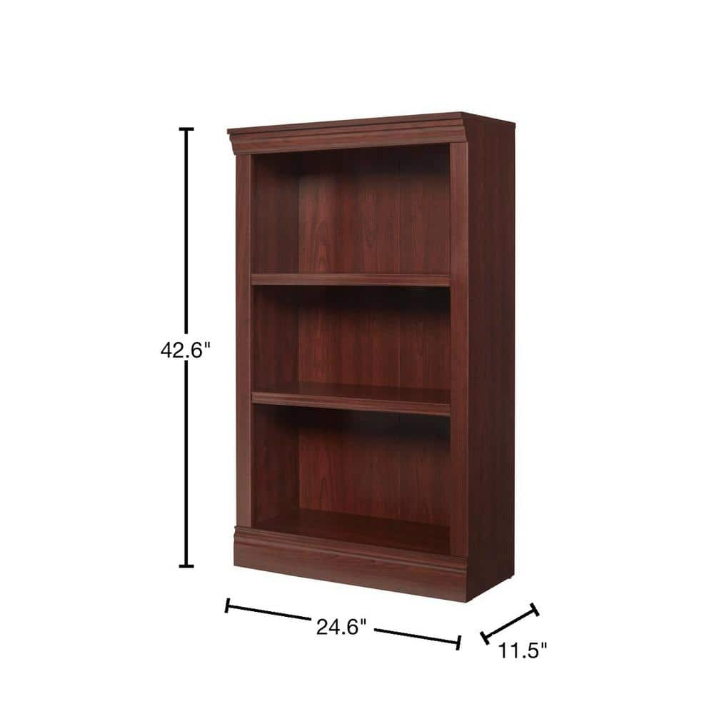 StyleWell 43 in. Dark Brown Wood 3-Shelf Classic Bookcase with Adjustable Shelves HS202006-38DB