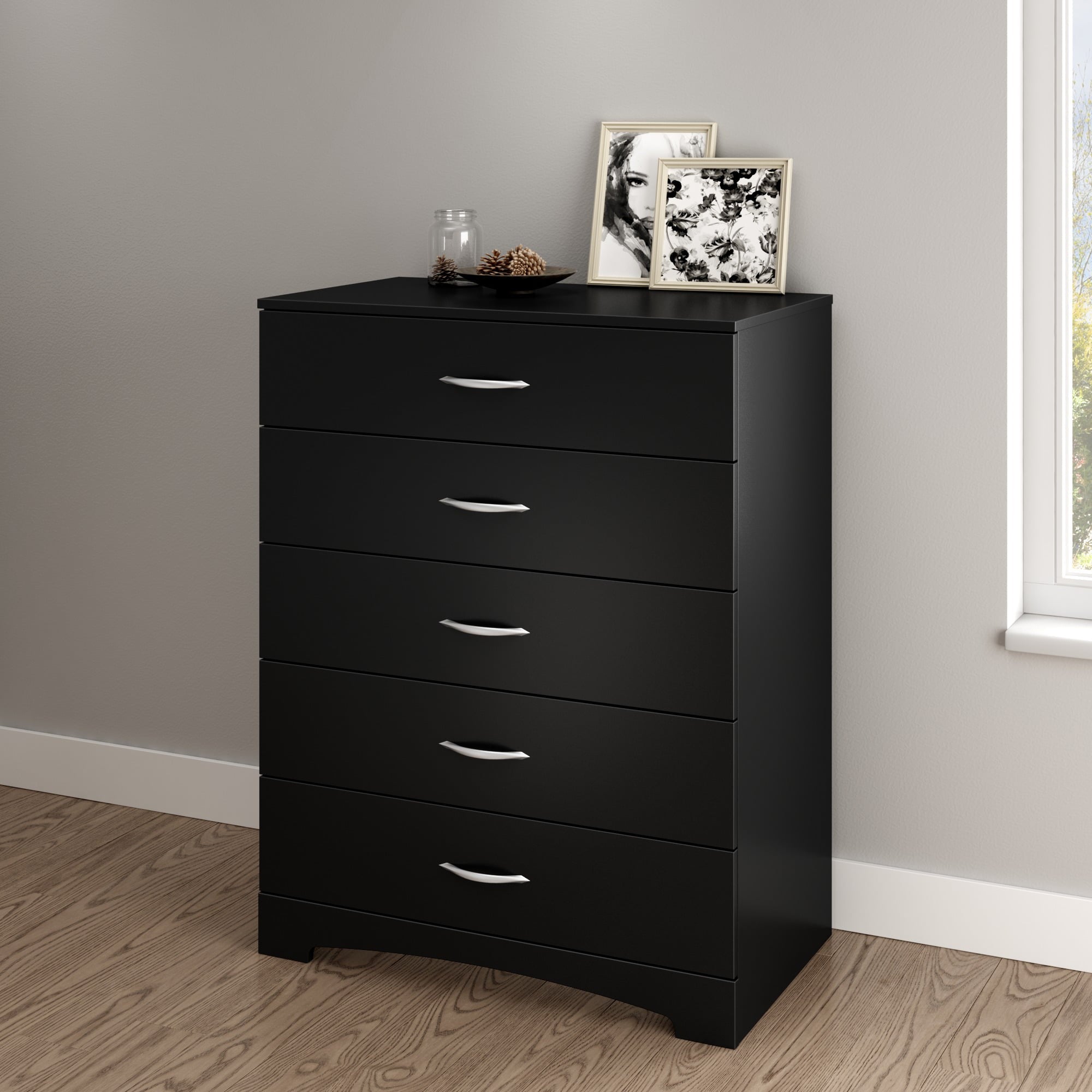 South Shore SoHo 5-Drawer Dresser, Black