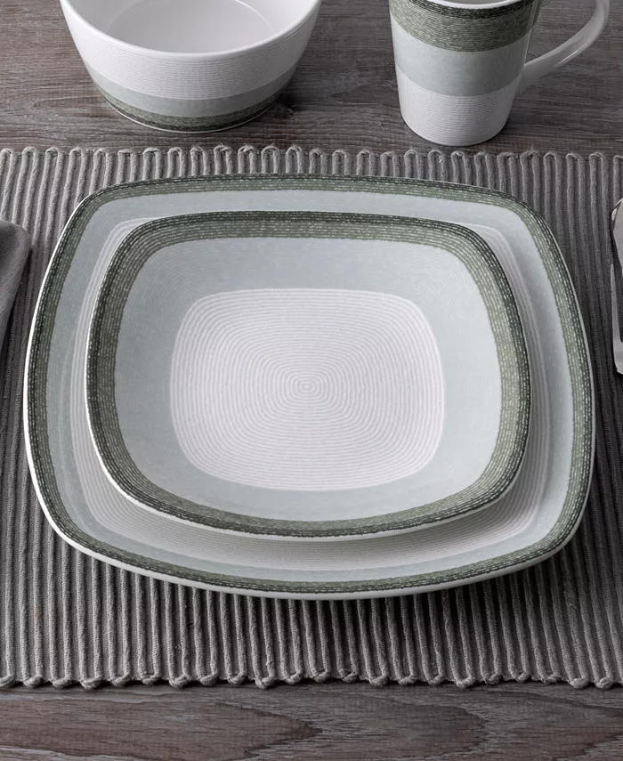 Noritake Colorscapes Layers Square Dinner Plate Set 4 10.75