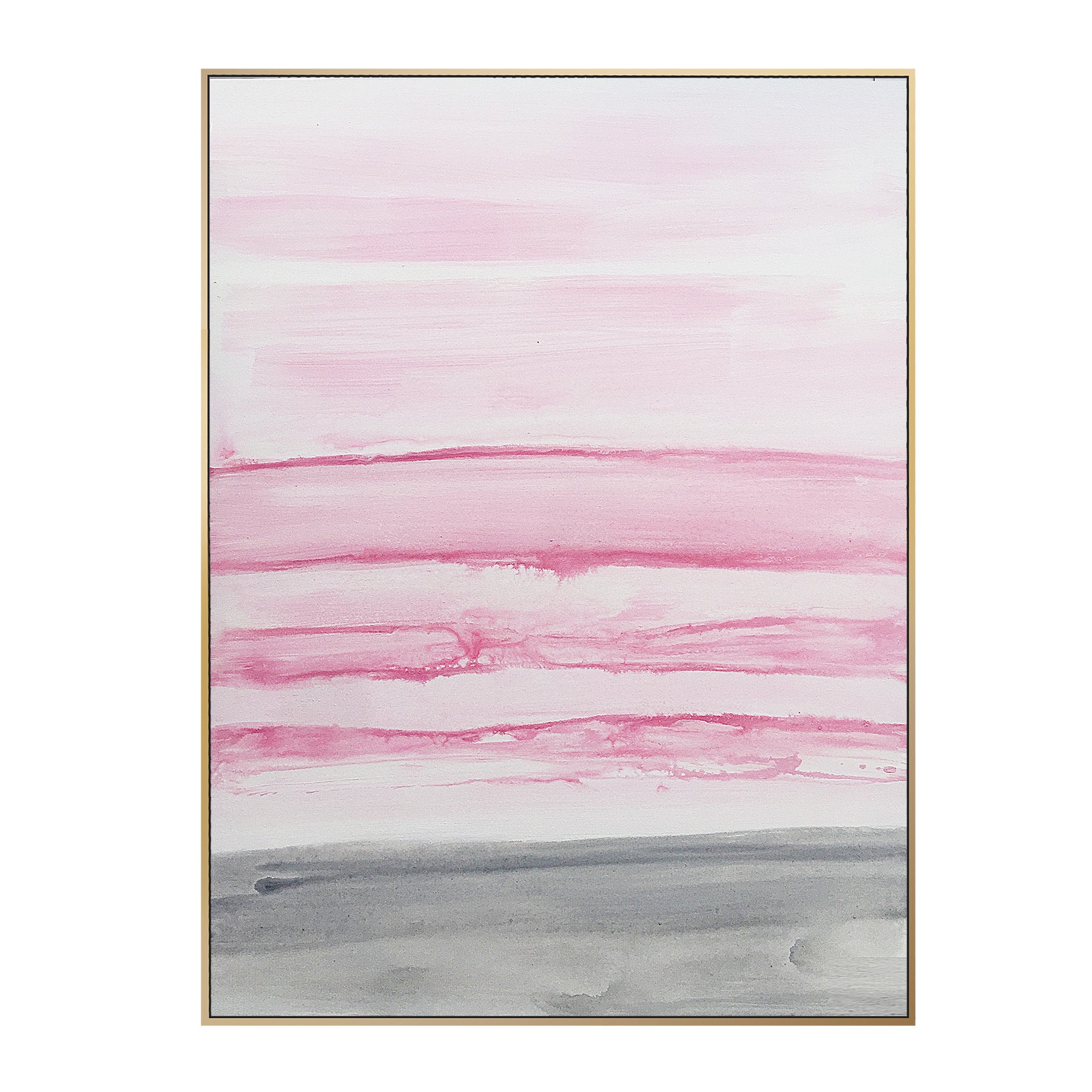 Pink Coast Hand Painted Art Painting With Frame 130X90 Cm Soaap0002