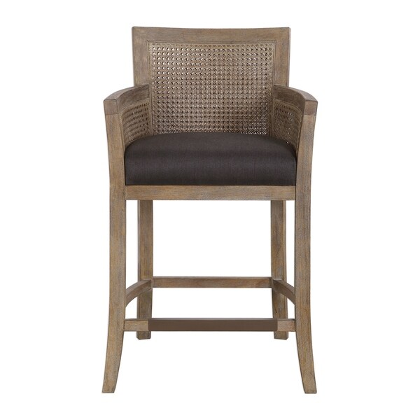 Uttermost Encore Rubbed Sandstone and Dark Grey Counter Stool