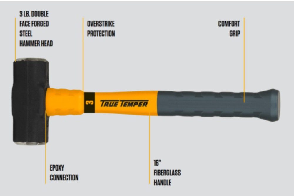 True Temper TOUGHSTRIKE Engineer Hammer 3lbs ;