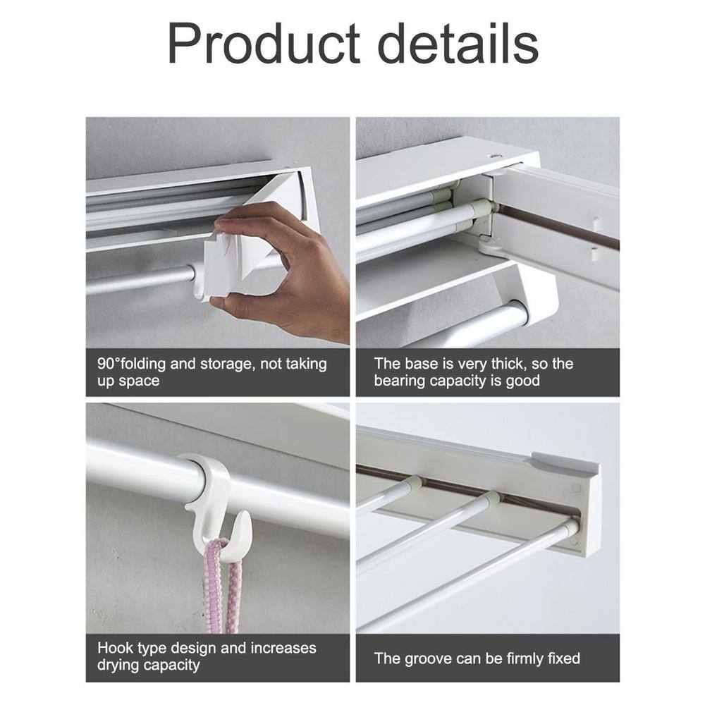 YIYIBYUS 33.66 in. x 14.76 in. White Collapsible Clothes Towels Drying Rack HG-HSYXF-7023