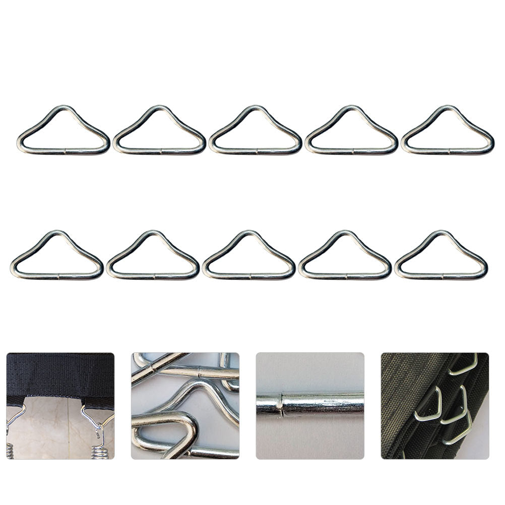 Hemoton 30 Pcs Silvery Triangle Rings Buckle V-rings for Trampoline Replacement Parts