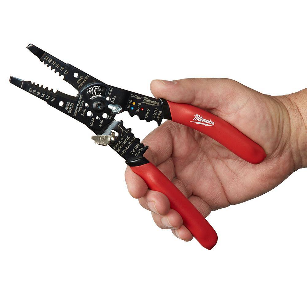 MW 2-Piece 7.75 in. Combination Electricians 6-in-1 Wire Strippers Pliers with Multi-Purpose Pliers 48-22-3079-48-22-6579