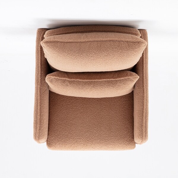 Plush Armchair with Lumbar Pillow for Living Room or Office， Espresso