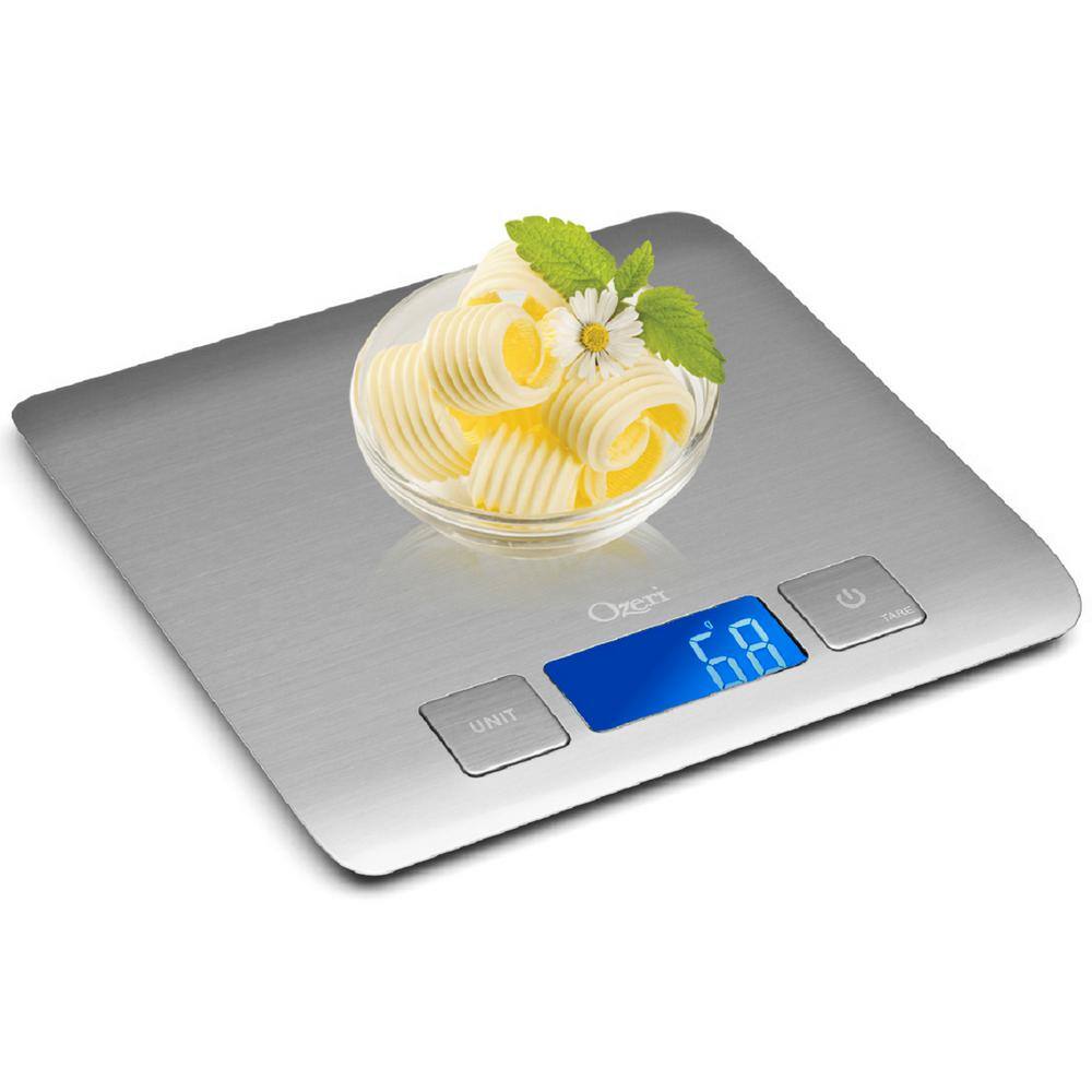 Ozeri Zenith Digital Kitchen Scale in Refined Stainless Steel with Fingerprint Resistant Coating ZK15