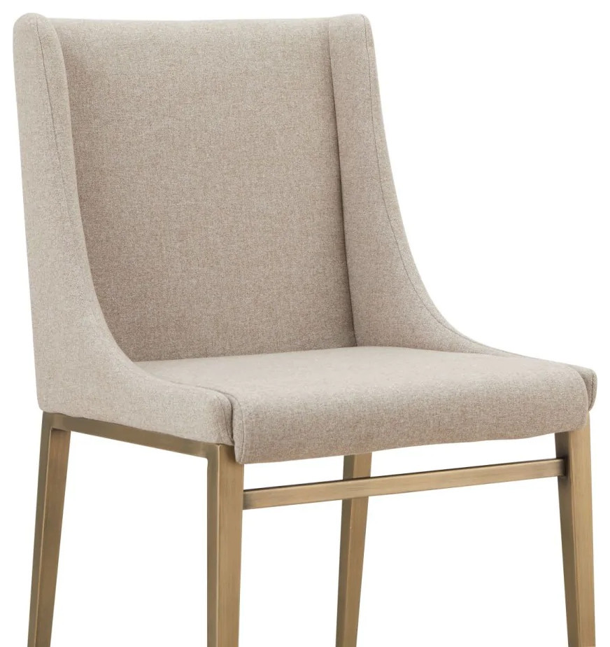 Camelia Contemporary Beige  ampBrass Dining Chair  Set of 2   Contemporary   Dining Chairs   by Virgil Stanis Design  Houzz