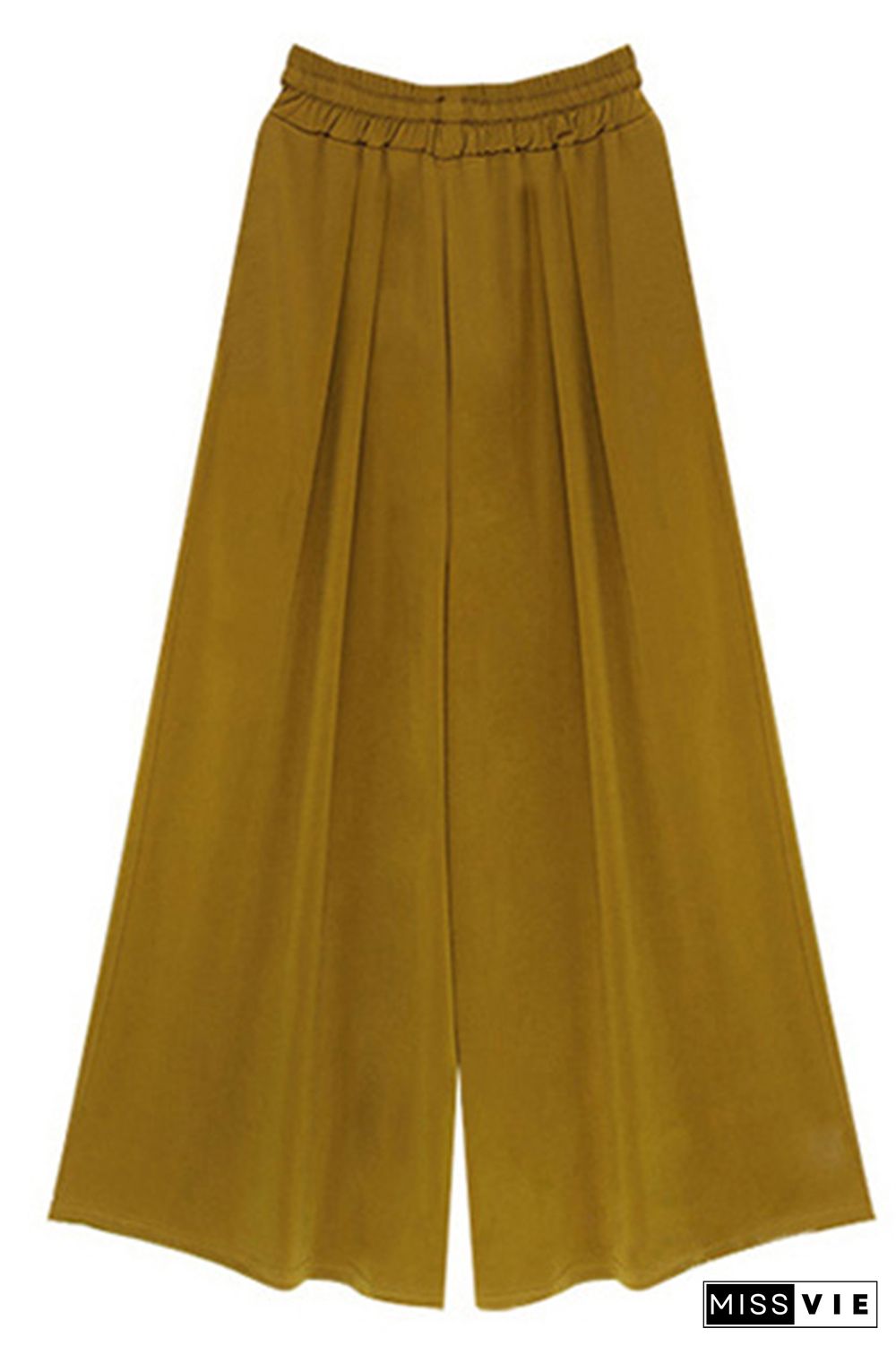 Plus Size Plain Pocket Wide Leg Pants Wholesale