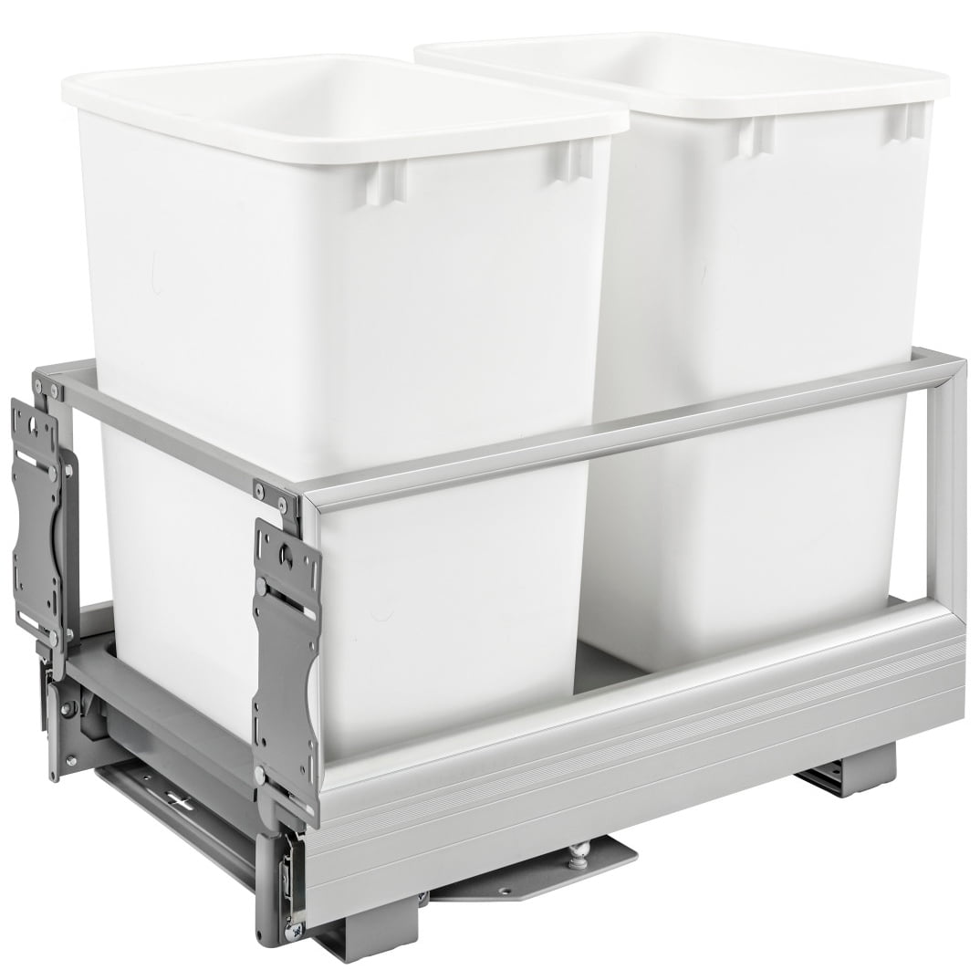 Rev-A-Shelf 5149-18DM-211 Double 35 Qt Pullout Cabinet Trash Can w/ Rev-A-Motion