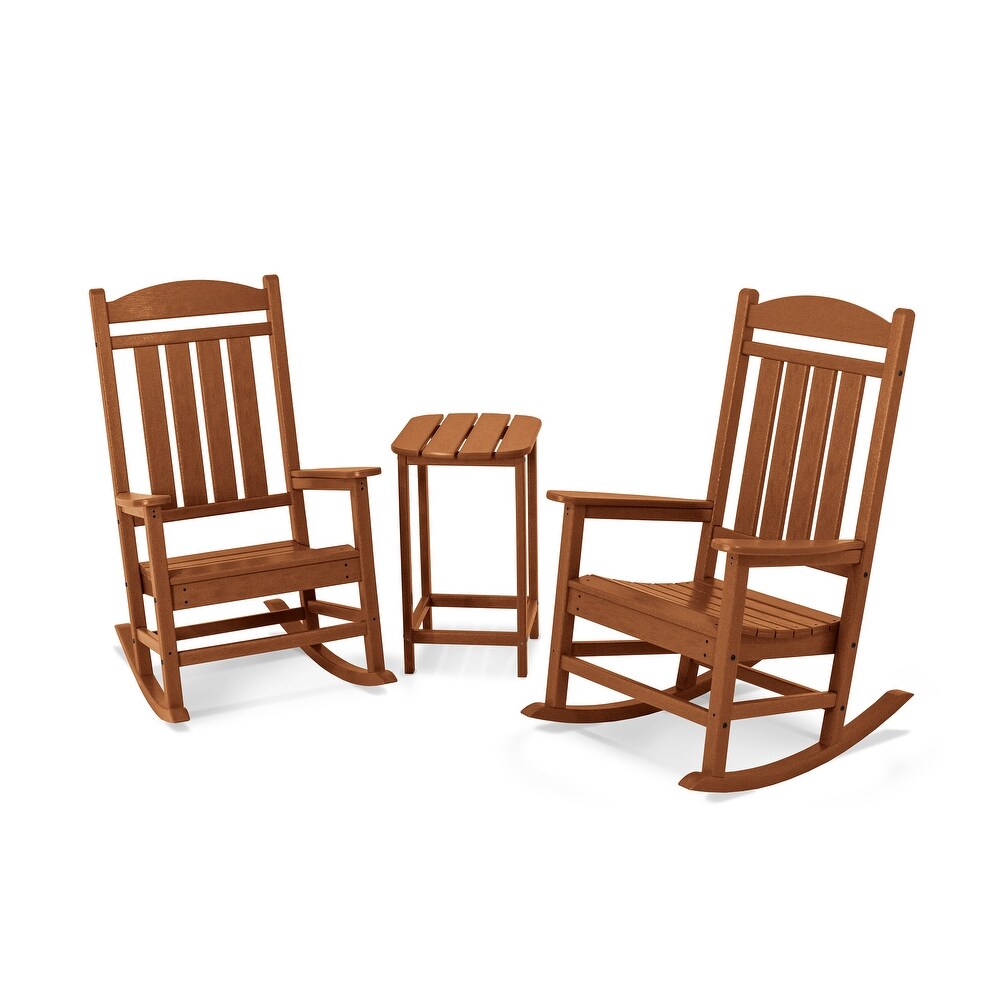 POLYWOOD Presidential 3 piece Outdoor Rocking Chair Set with Table