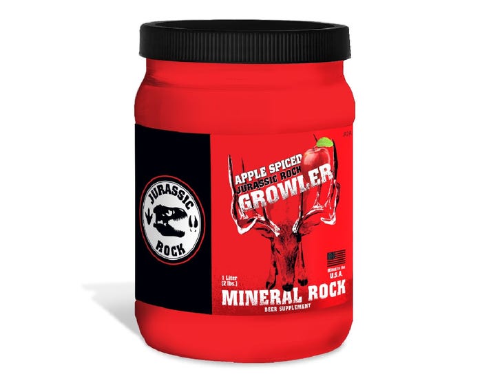 Jurasic Rock Apple Spiced Crushed Mineral Rock Deer Supplement， 2.5 lb. Growler - JR2A