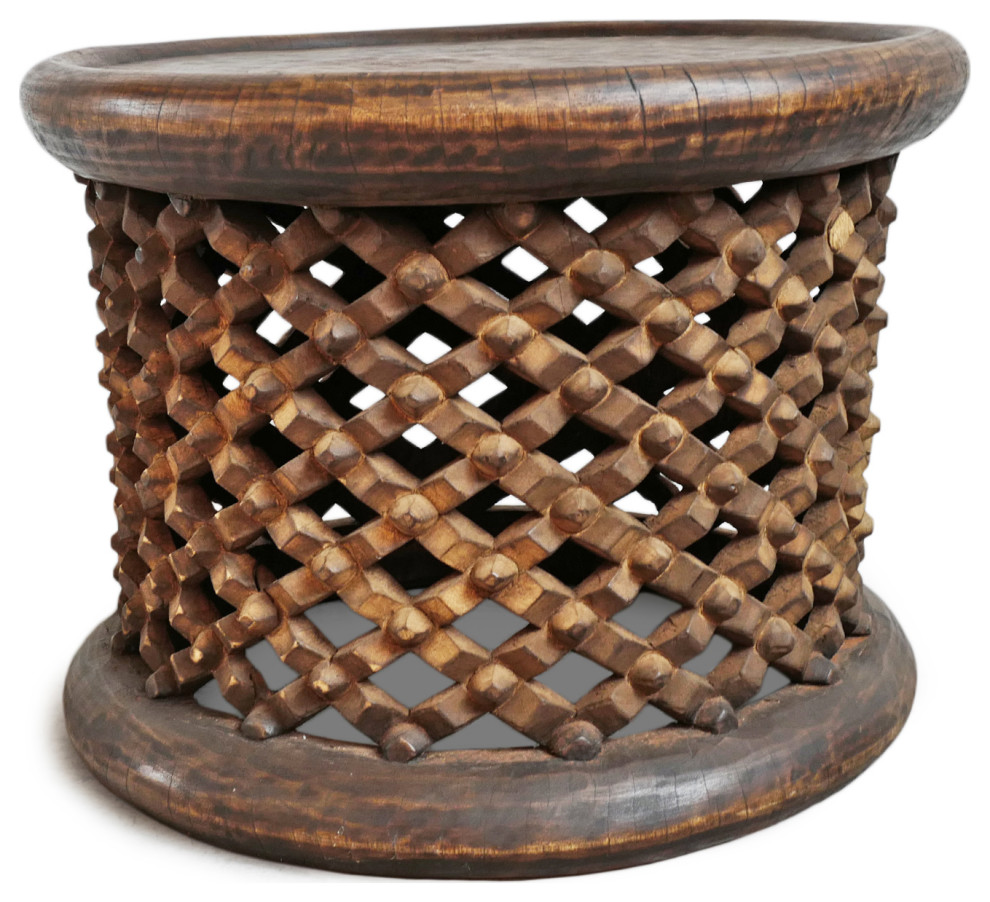 Consigned Vintage Bamileke Stool Table   Farmhouse   Accent And Garden Stools   by Design Mix Furniture  Houzz