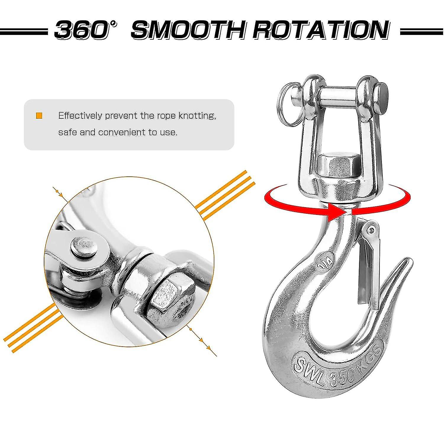 Heavy Duty Slip Hook Load Tow Chain Clevis Hook Winch Trailer Steel Clevis Latch Safety Lifting Stainless 1/2 Inch 3300lbsf