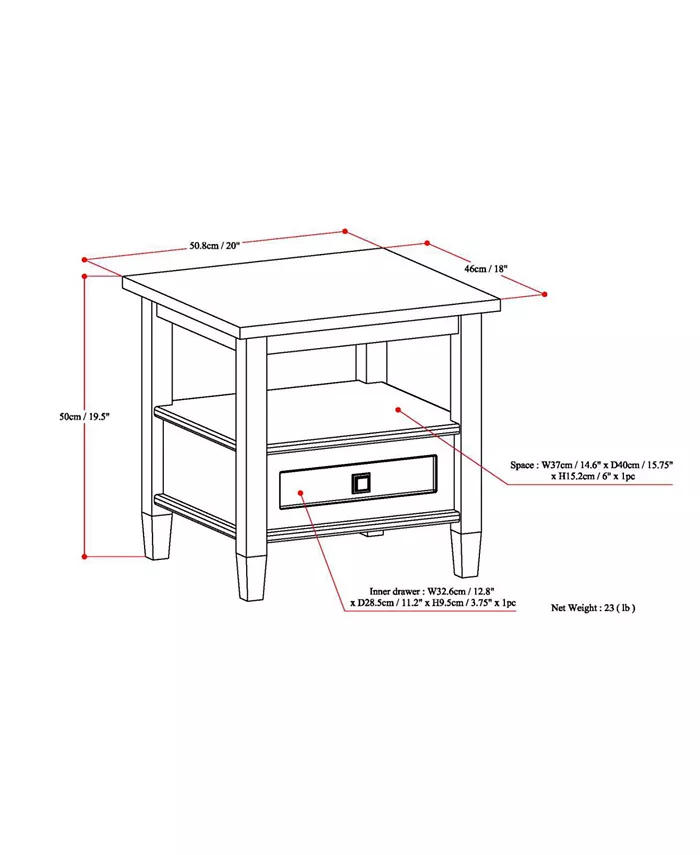 Simpli Home Burbank End Table