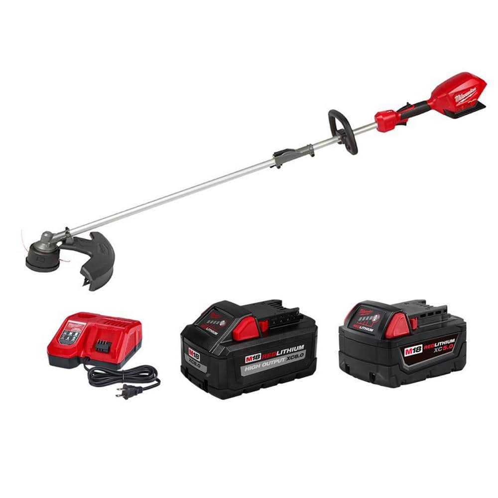 Milwaukee M18 FUEL 18V LithiumIon Brushless Cordless QuikLok String Trimmer with 80 Ah Battery and 50 Ah Battery