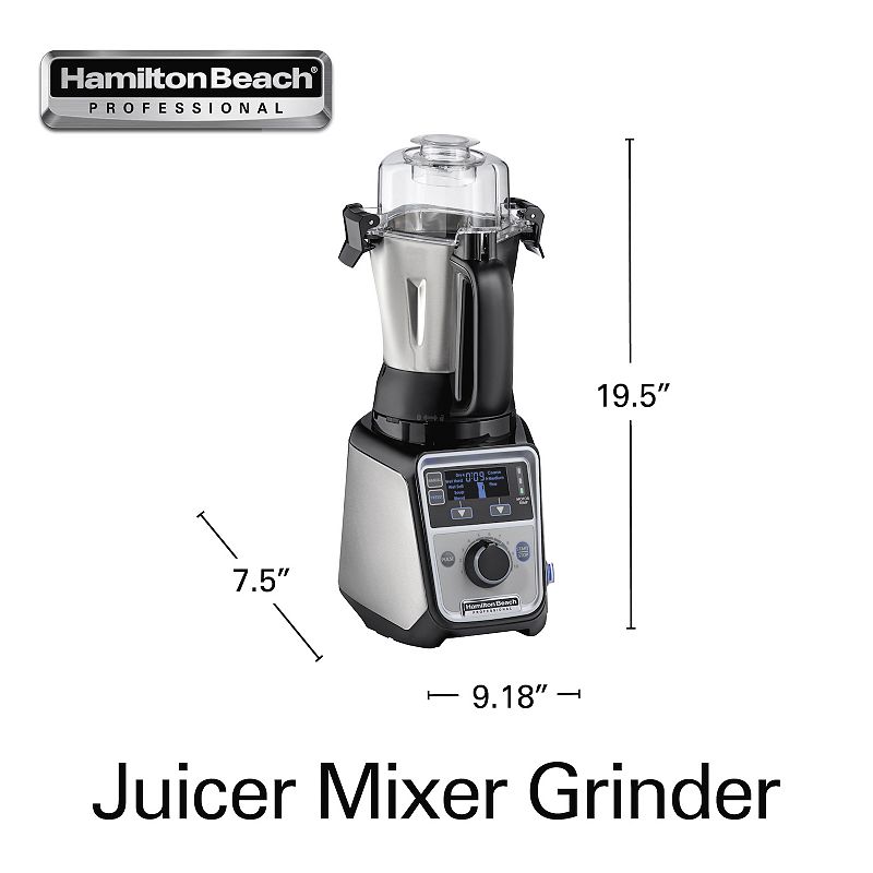 Hamilton Beach Professional Juicer Mixer Grinder with 3 Stainless Steel Jars